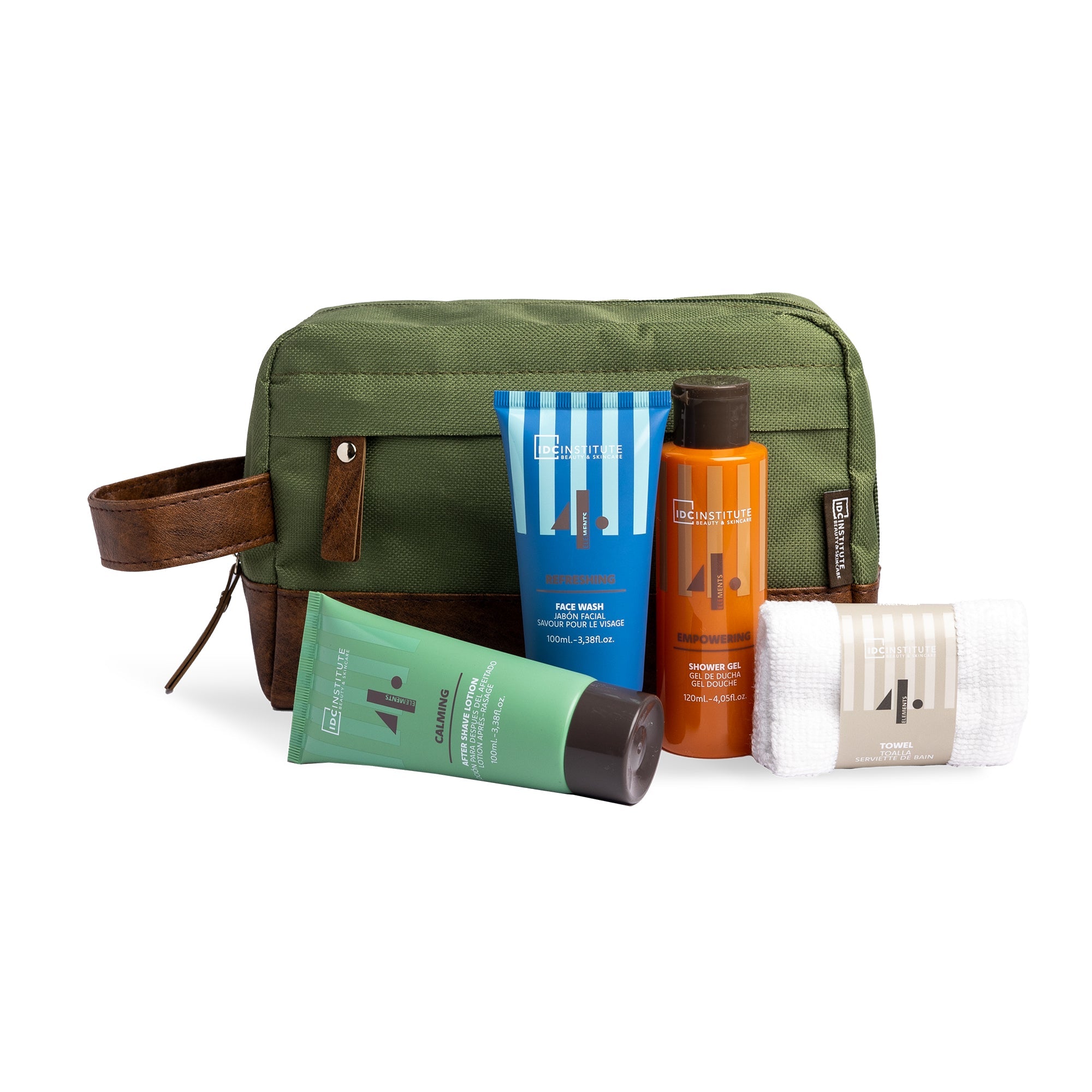 IDC Institute Shower Gel 120ml , Face Wash 100ml, After Shave Lotion 100ml, Towel