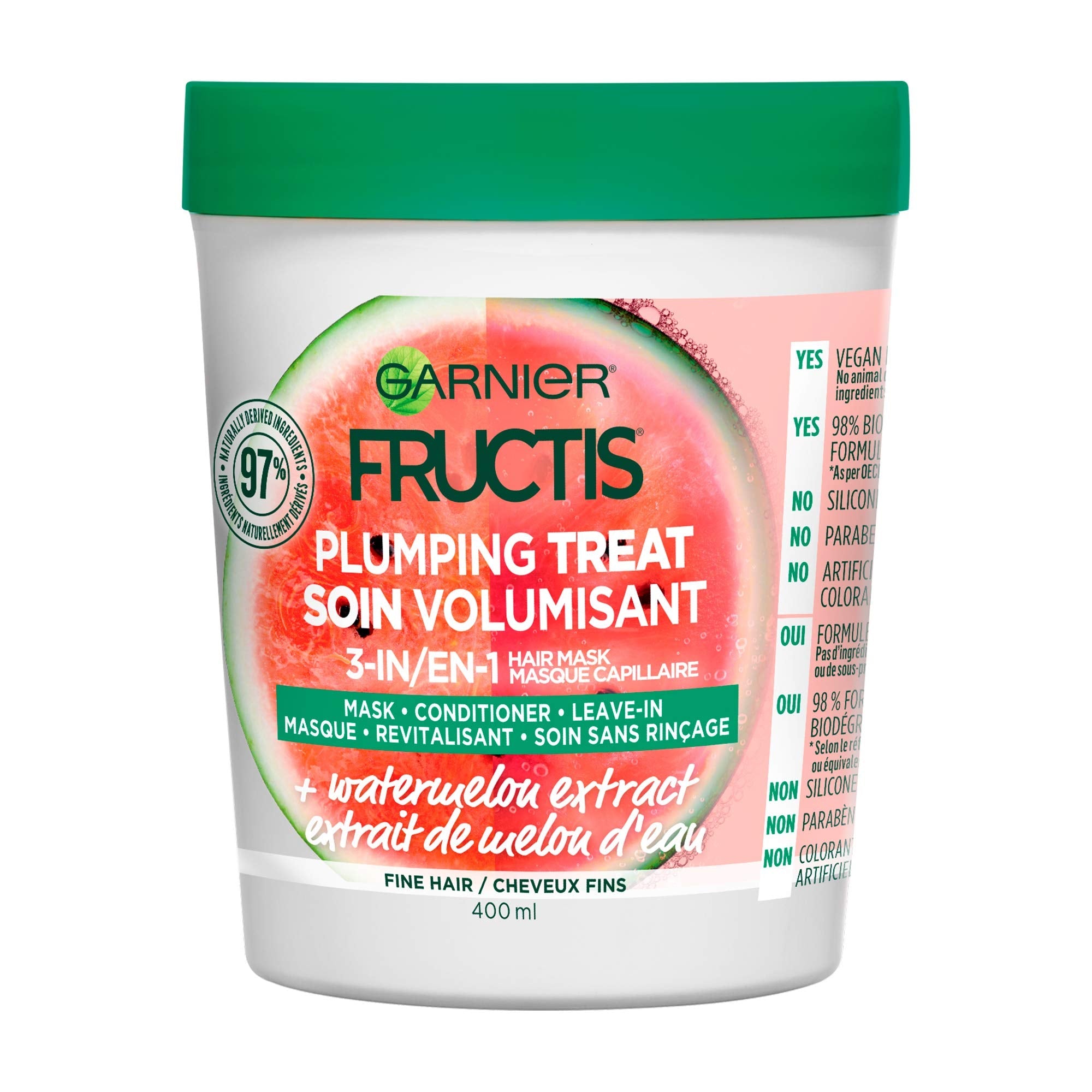 Garnier Fructis Plumping Treat 3 In 1 Hair Mask 400ml