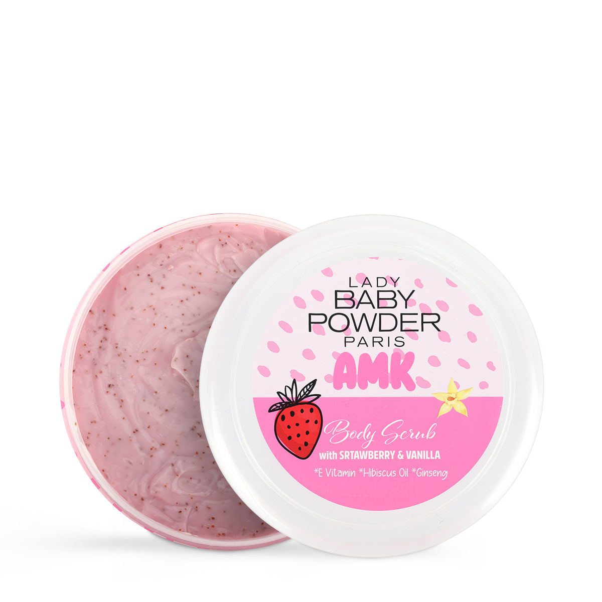 Lady Baby Powder AMK Body Scrub Strawberry & Vanilla 500ml