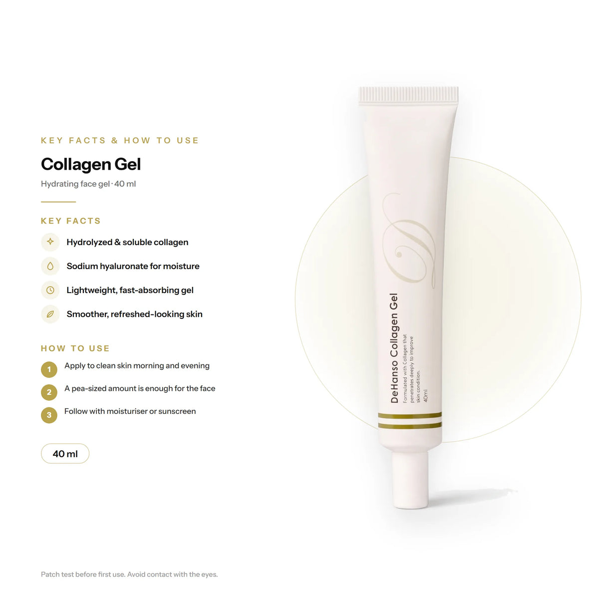 DeHanso Collagen Gel 40ml – key facts and how to use (English)