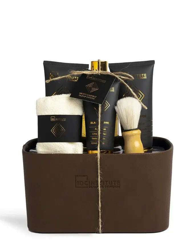 IDC Institute Shower Gel 300ml, Shaving Cream 150ml, After Shave Lotion 150ml,Face Wash 100ml, Shaving Brush, Towel