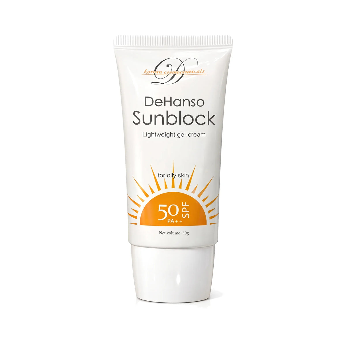 DeHanso Sunblock Lightweight Gel-Cream SPF 50 PA++ For Oily Skin 50g – product on a white background