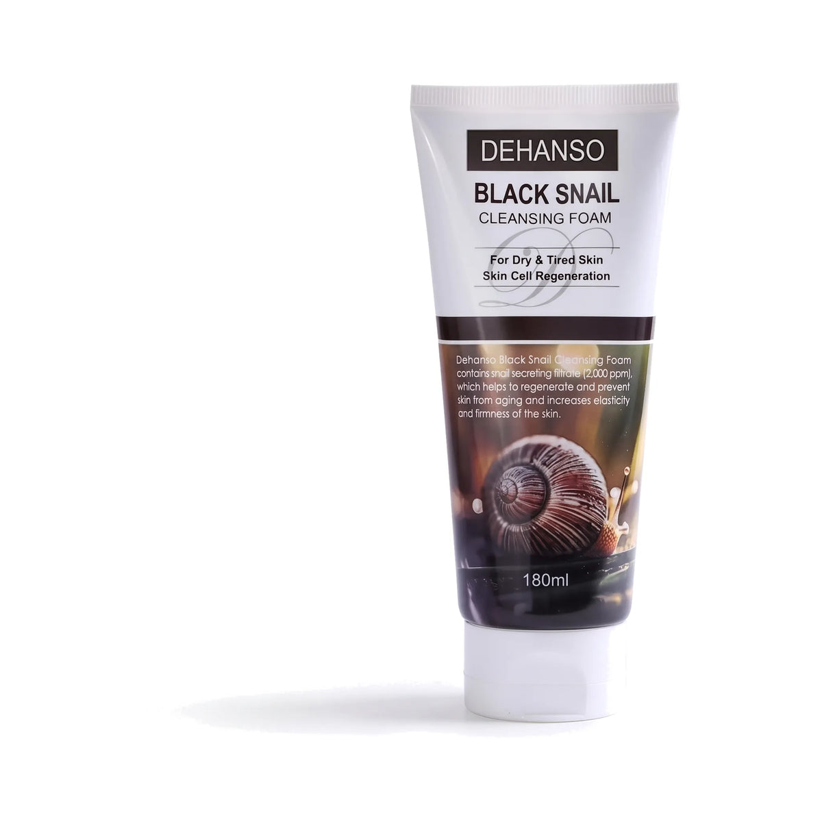 DeHanso Black Snail Cleansing Foam 180ml – Dry & Tired Skin – product on a white background