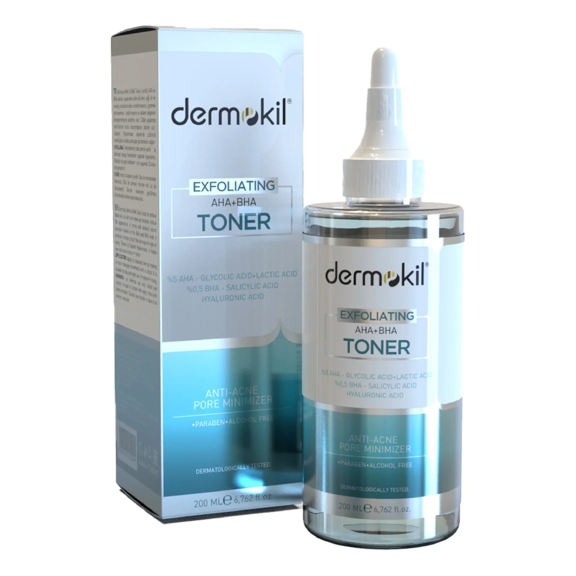 DERMOKIL Peeling Effect AHA+BHA+Niacinamide Toner 200ml