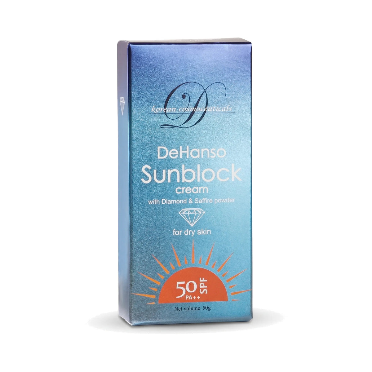 DeHanso Sunblock Cream SPF 50 PA++ For Dry Skin 50g – product on a white background
