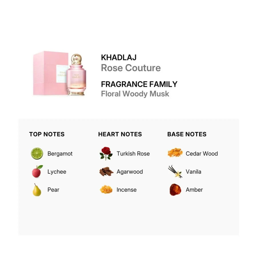 عطر Rose Couture أو دو بارفان للنساء 100 مل من خدلج