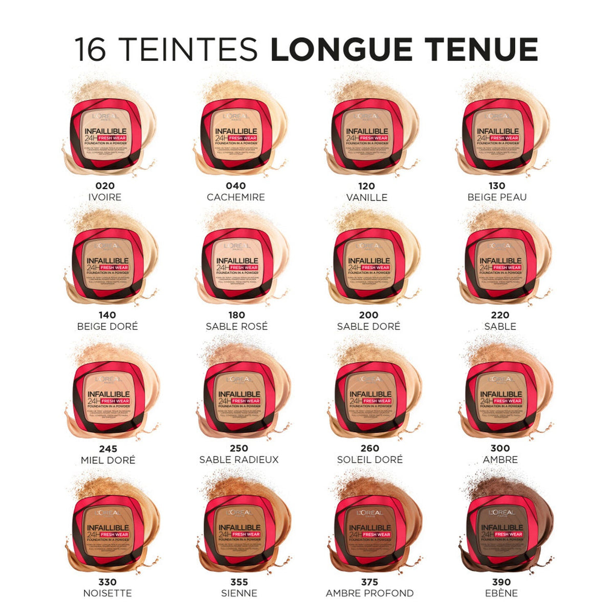 L'Oreal PARIS Infallible 24H Fresh Wear Foundation in a Powder Shades