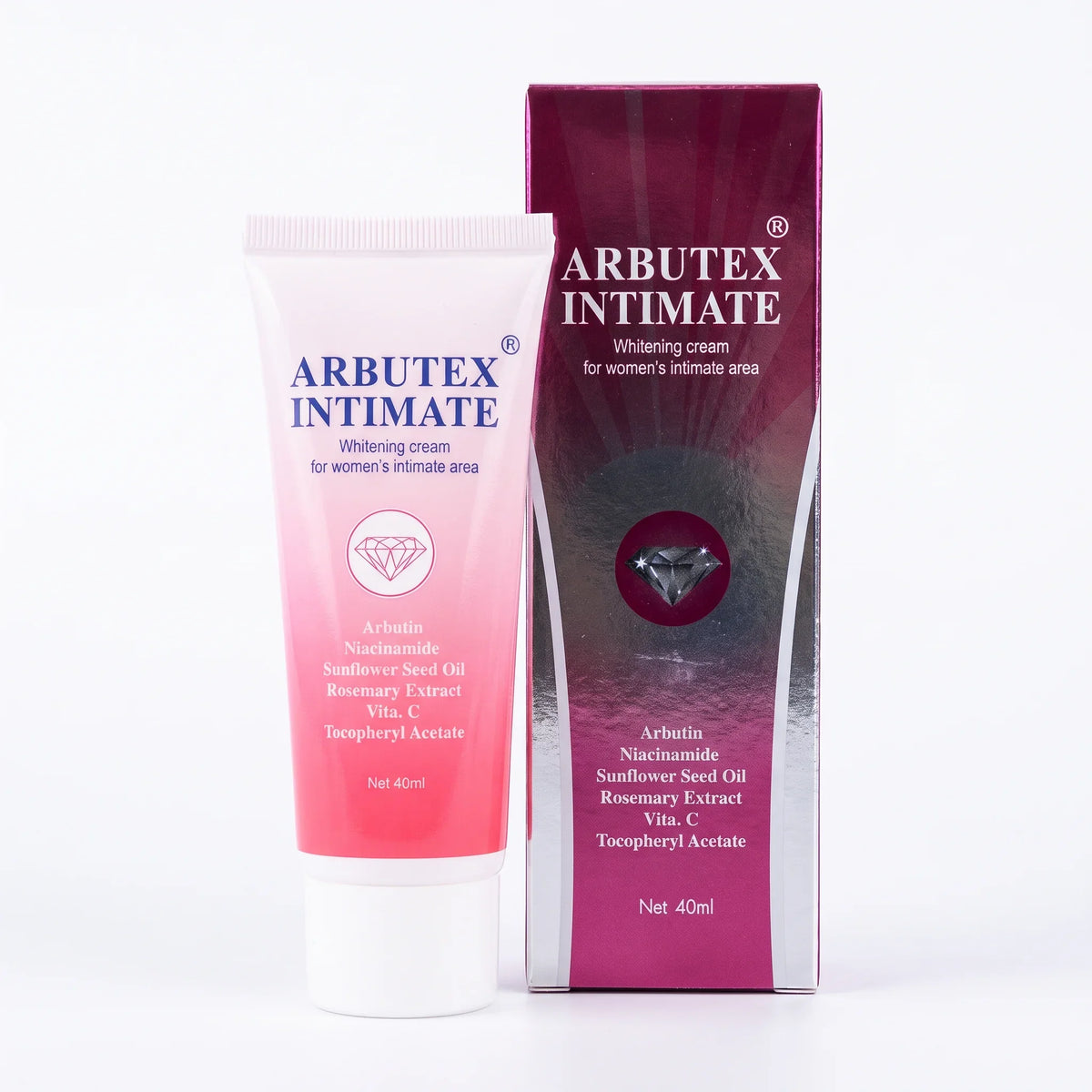 Arbutex Intimate Cream 40ml tube beside its box