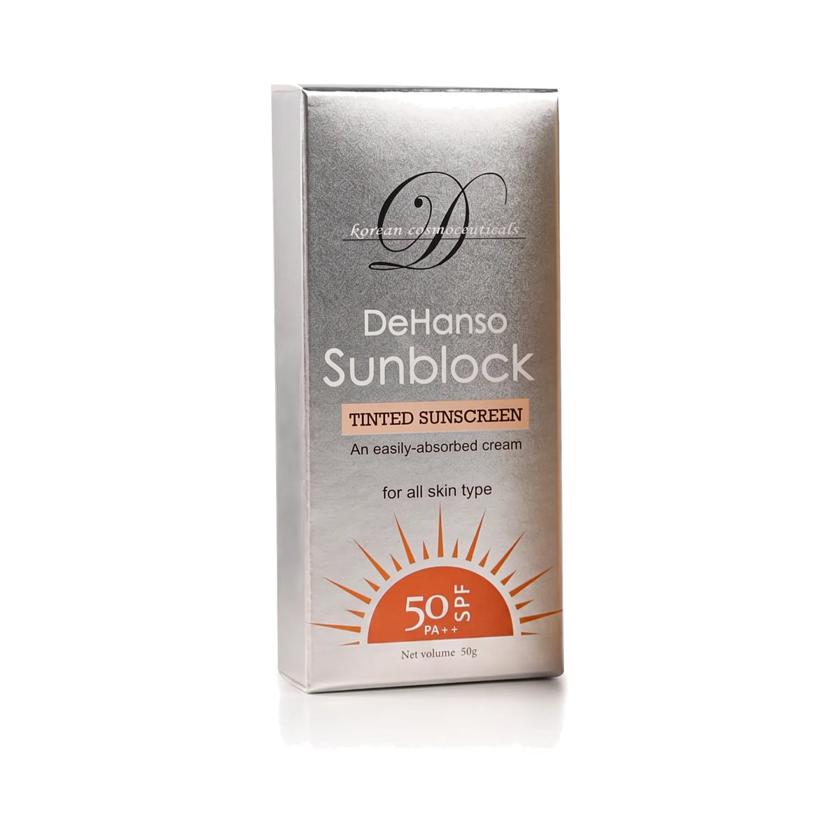 DeHanso Sunblock Tinted Sunscreen SPF 50 PA++ For All Skin Types 50g – product on a white background