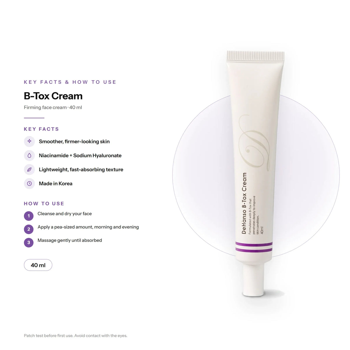 DeHanso B-Tox Cream 40ml – key facts and how to use (English)