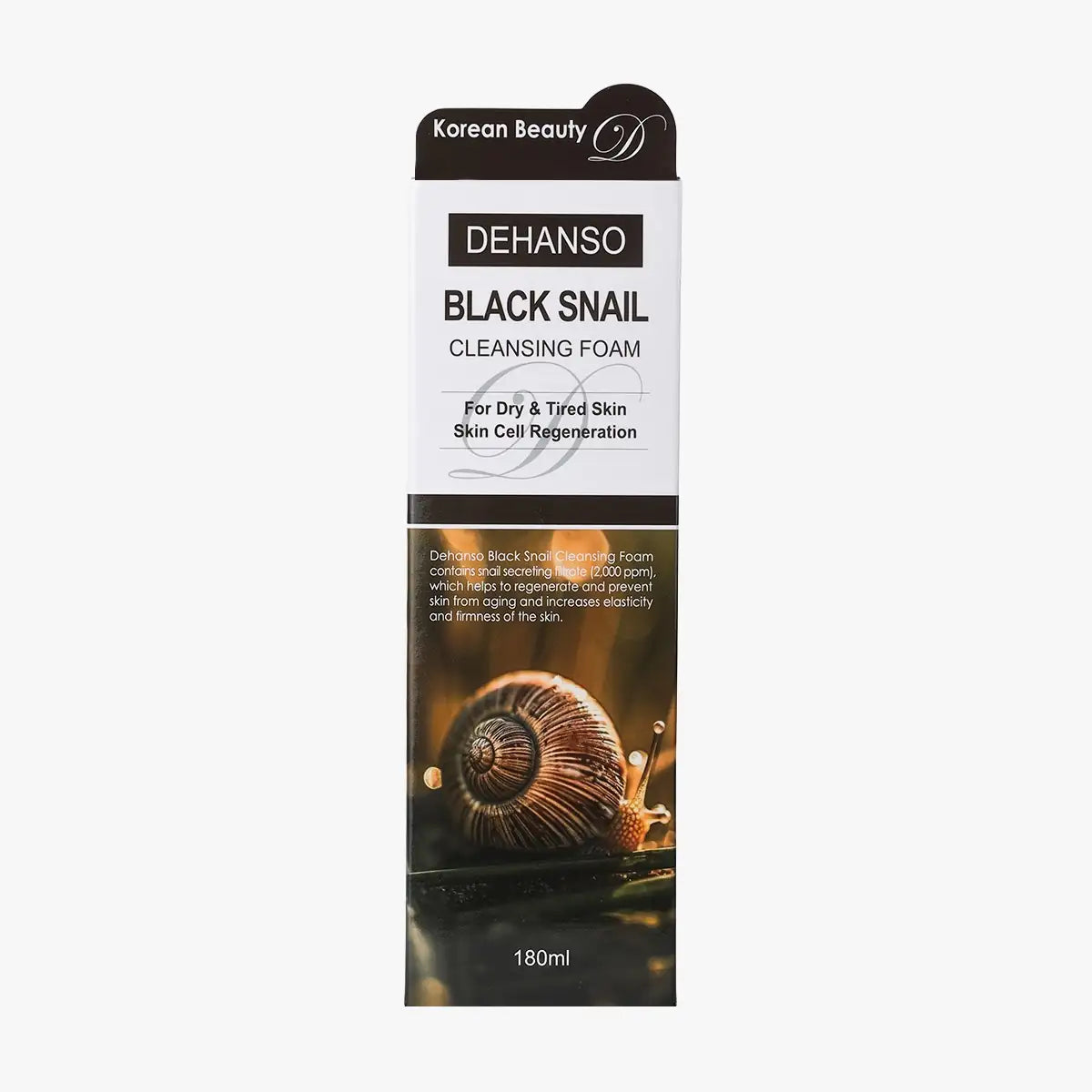 DeHanso Black Snail Cleansing Foam 180 ml | Snail Mucin Face Wash for Dry & Tired Skin