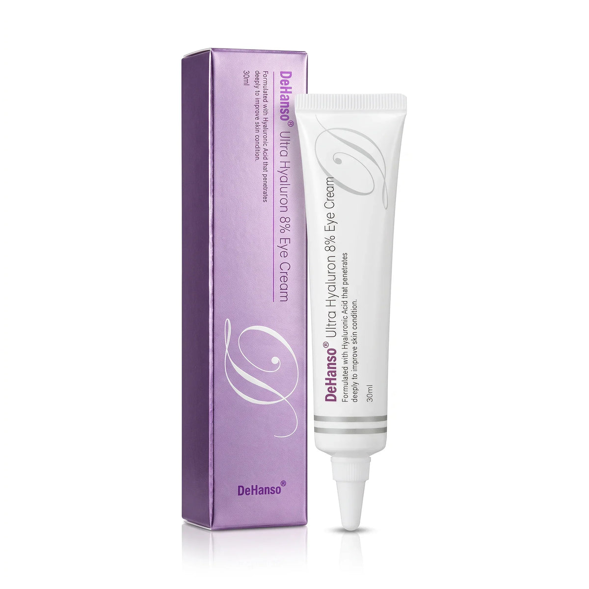 DeHanso Ultra Hyaluron 8% Eye Cream 30ml tube beside its box