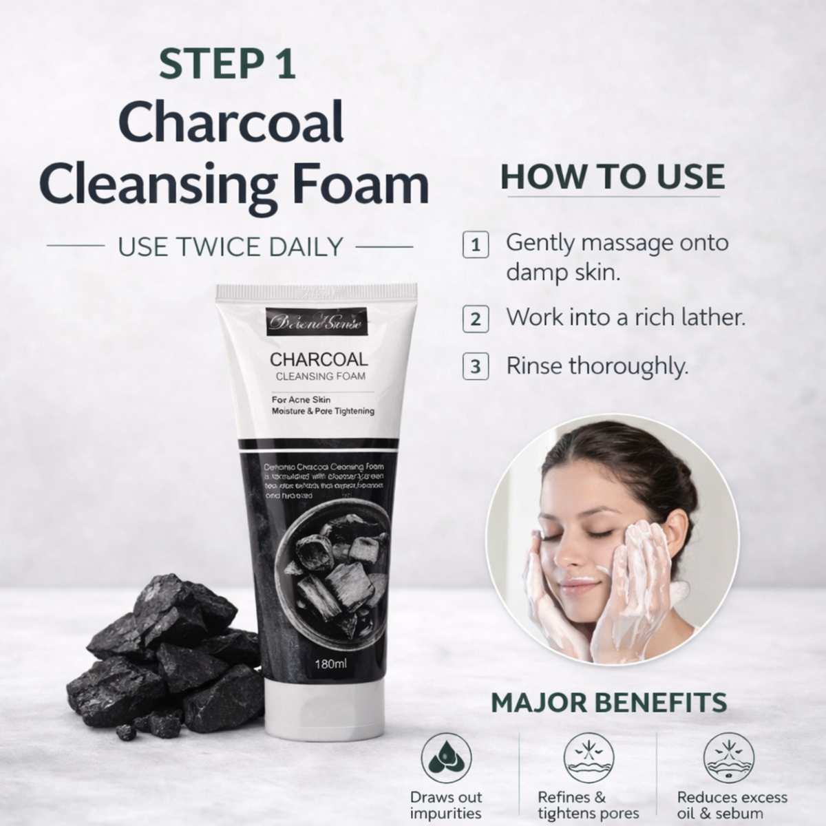 DeHanso Charcoal Cleansing Foam | 180 ml