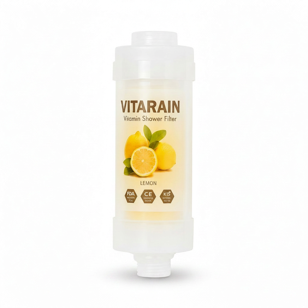 فلتر الشور الكوري بفيتامين C من فيتارين برائحة الليمون لتقليل الكلور وتحسين ماء الشور, VITARAIN Korean Vitamin C Shower Filter in Lemon scent for reducing chlorine and improving shower water