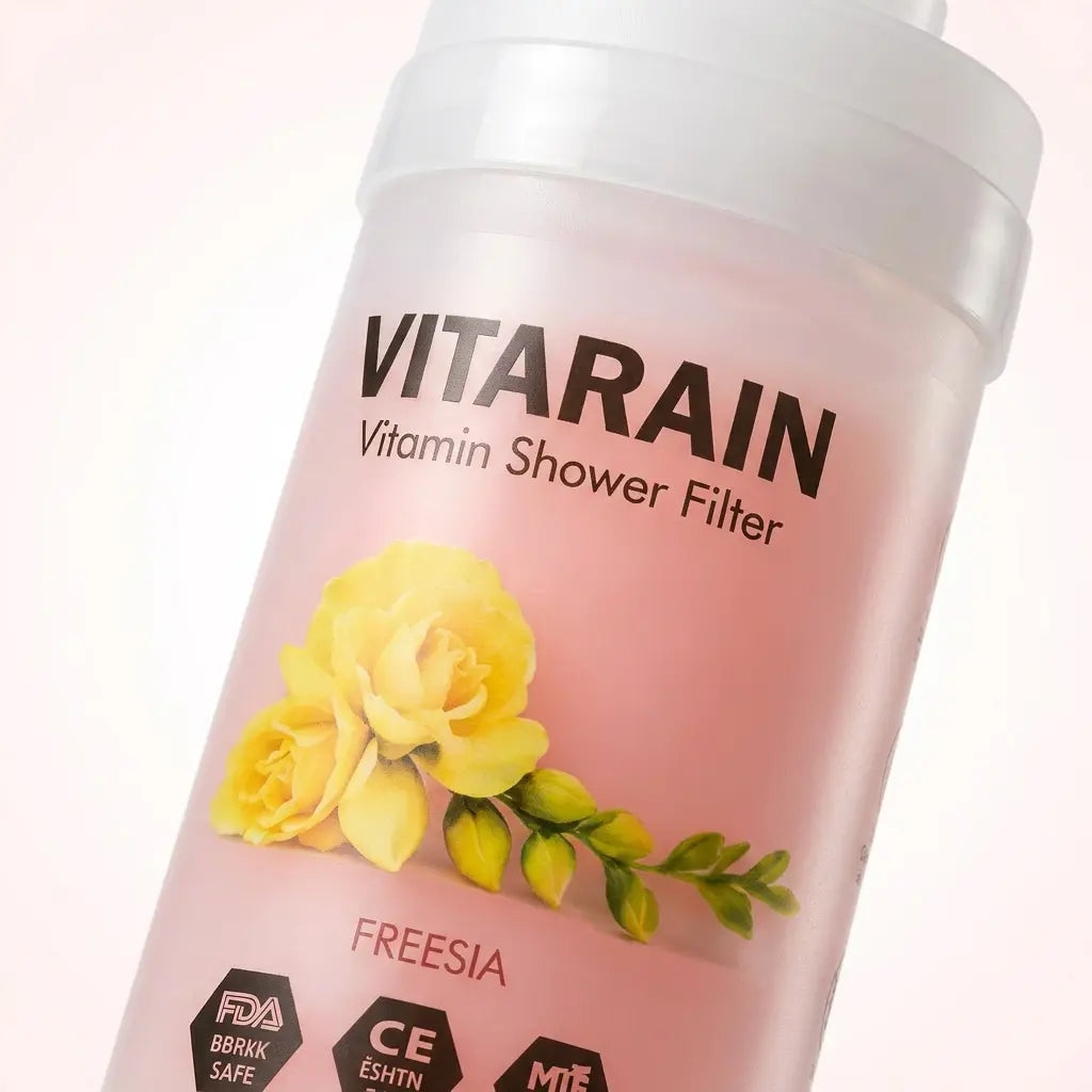 فلتر الشور الكوري بفيتامين C من فيتارين برائحة الفريزيا لتقليل الكلور وتحسين ماء الشور, VITARAIN Korean Vitamin C Shower Filter in Freesia scent for reducing chlorine and improving shower water