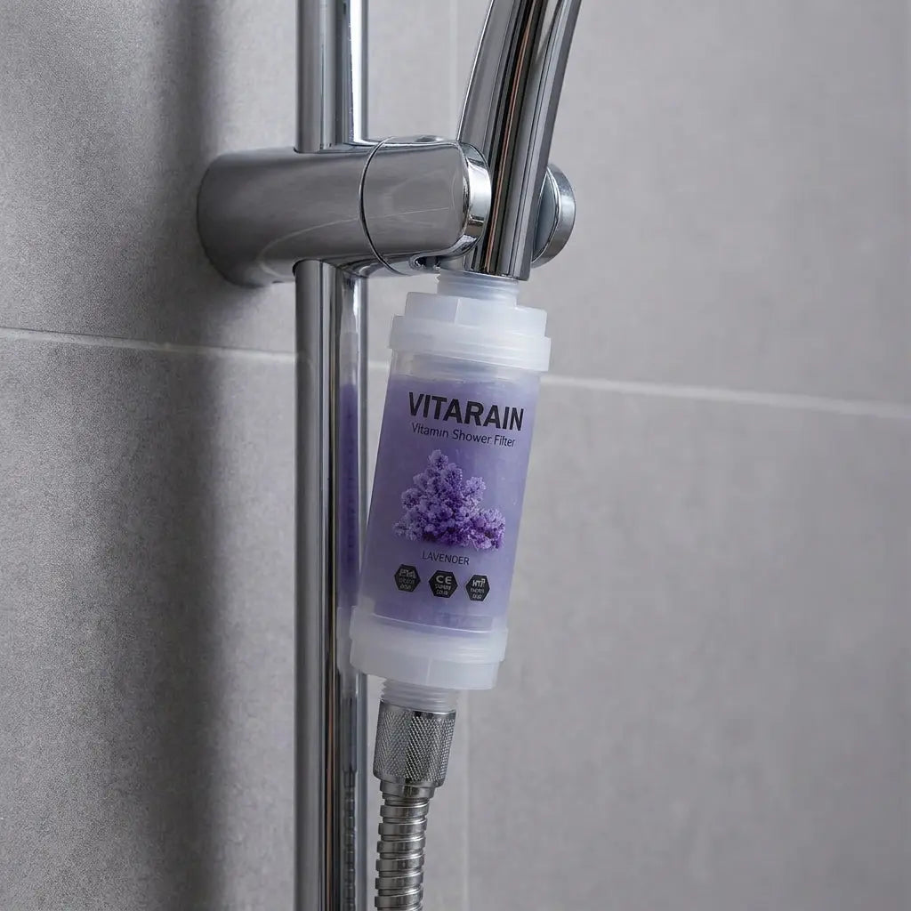 فلتر الشور الكوري بفيتامين C من فيتارين برائحة اللافندر لتقليل الكلور وتحسين ماء الشور, VITARAIN Korean Vitamin C Shower Filter in Lavender scent for reducing chlorine and improving shower water