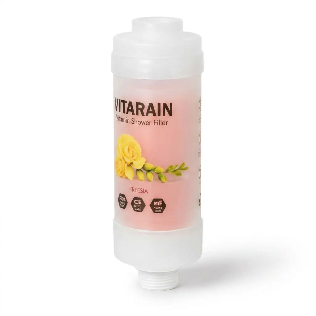 فلتر الشور الكوري بفيتامين C من فيتارين برائحة الفريزيا لتقليل الكلور وتحسين ماء الشور, VITARAIN Korean Vitamin C Shower Filter in Freesia scent for reducing chlorine and improving shower water